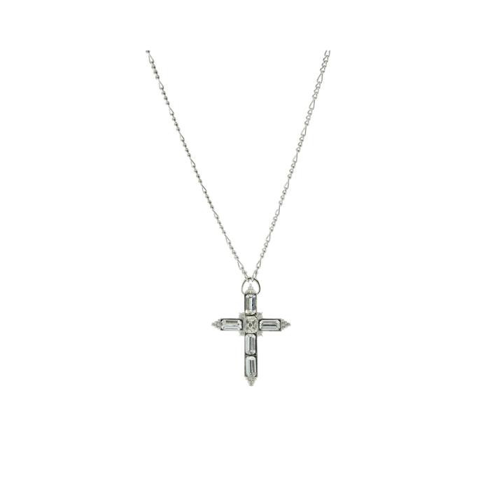 1928 Religious Jewelry Womens Clear Pendant Necklace