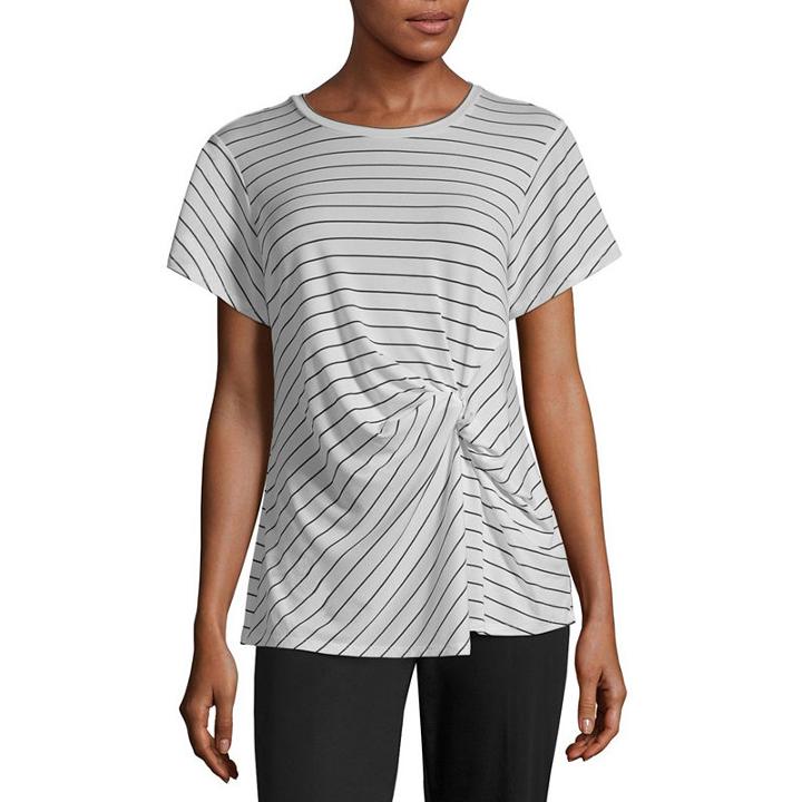 Worthington Short Sleeve Knot Tee - Tall