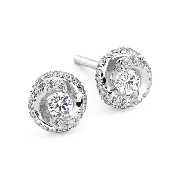 1/4 Ct. T.w. Diamond 10k White Gold Swirl Stud Earrings