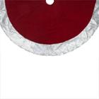 48 Rich Red Velvet Silver Disco Sequin Bordered Christmas Tree Skirt