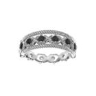 Personally Stackable Lab-created Black And White Sterling Silver Stackable Flip Ring