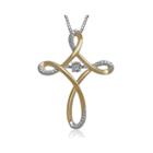 Love In Motion&trade; Diamond-accent Two-tone Cross Pendant Necklace