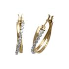 1/2 Ct. T.w. Certified Diamond 14k Yellow Gold Crossover Hoop Earrings