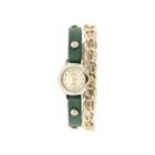 Decree Womens Teal Strap And Chain-link Wrap Watch