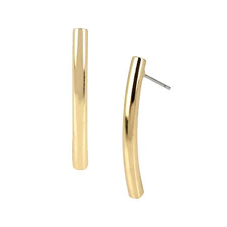 Worthington Gold-tone Curved Bar Earrings