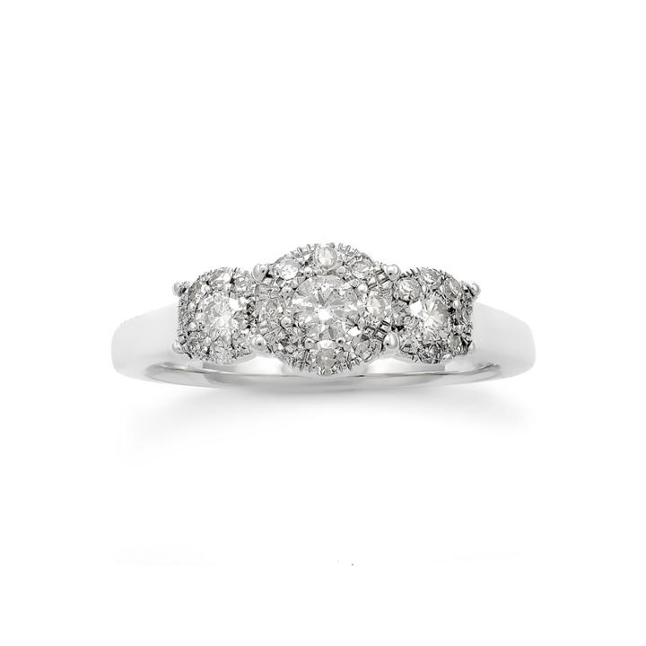 Womens 1/2 Ct. T.w. Round White Diamond 14k Gold Engagement Ring