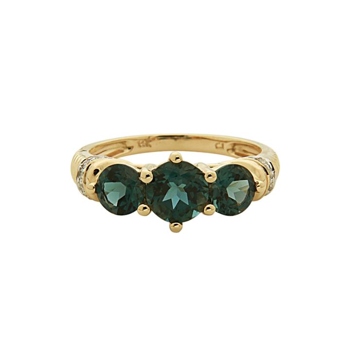 Limited Quantities Genuine London Blue Topaz And Diamond-accent Ring