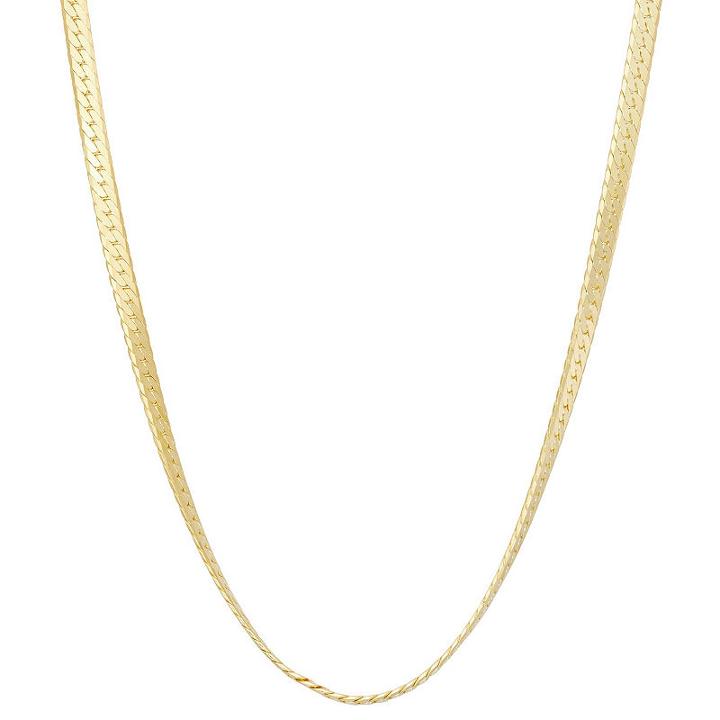 Solid Herringbone 18 Inch Chain Necklace