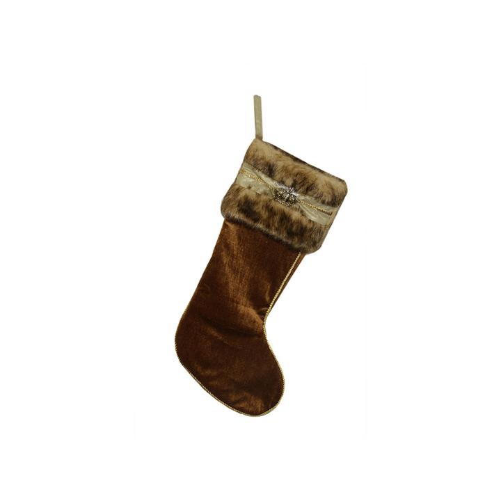 20 Royal Symphony Gold Crown With Faux Fur Cuff Christmas Stocking