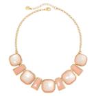 Monet Pink Stone Gold-tone Collar Necklace