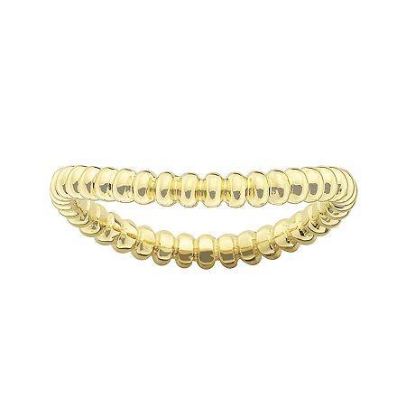 Personally Stackable 18k Gold Over Sterling Silver Ridged Wave Ring