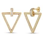 Diamonart 1 1/2 Ct. T.w. Round White Cubic Zirconia 18k Gold Over Silver Stud Earrings