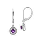 Diamond Accent Purple Amethyst Sterling Silver Drop Earrings