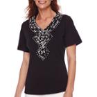 Alfred Dunner Sao Paolo Short-sleeve Embroidered Top