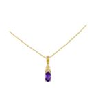 Genuine Purple Amethyst Diamond-accent 14k Yellow Gold Pendant Necklace