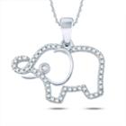 Womens 1/6 Ct. T.w. Genuine White Diamond Animal Pendant Necklace