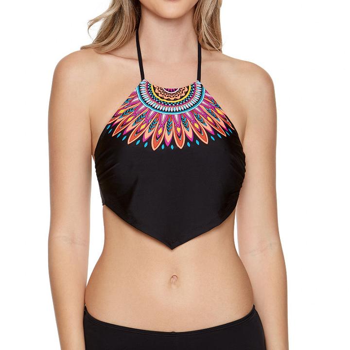Arizona Abstract Halter Swimsuit Top-juniors