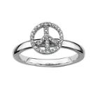 Personally Stackable 1/10 Ct. T.w. Diamond Peace Sign Stackable Ring