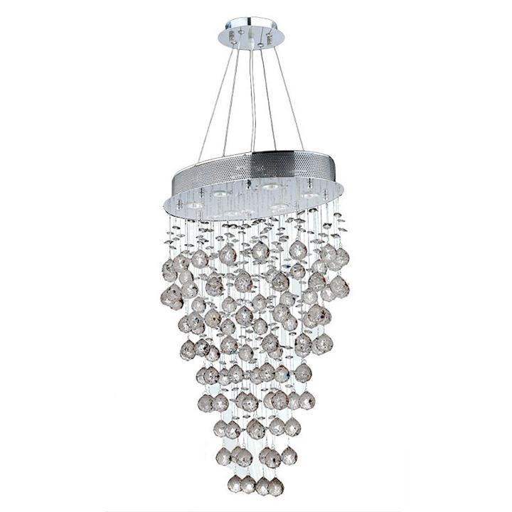 Icicle Collection 6 Light Chrome Finish And Clearcrystal Oval Chandelier