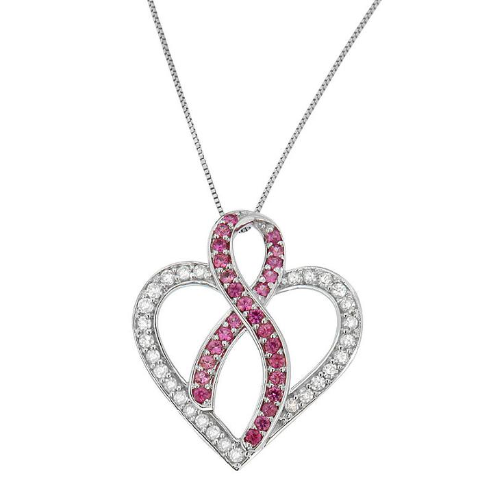Womens 1/4 Ct. T.w. Pink Sapphire 14k Gold Pendant Necklace