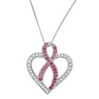 Womens 1/4 Ct. T.w. Pink Sapphire 14k Gold Pendant Necklace