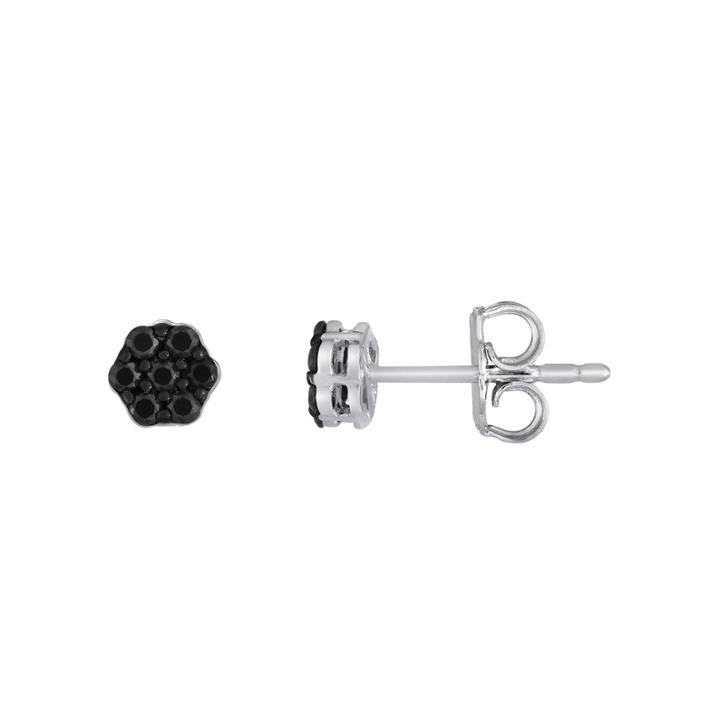 Diamond Blossom 1/5 Ct. T.w. Color-enhanced Black Diamond Stud Earrings