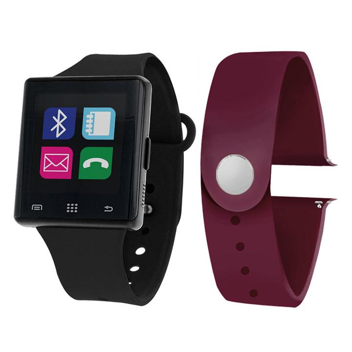 Itouch Air Air Activity Tracker & Interchangeable Band Set Black/maroon Unisex Multicolor Smart Watch-jcp2722b724-blp