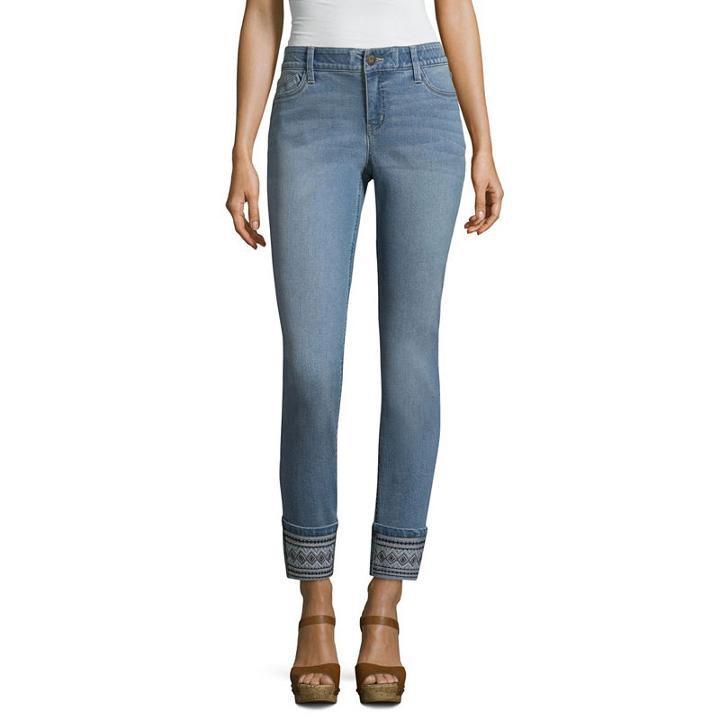 Liz Claiborne Embroidered Cuff Flexi Fit Jean