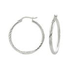 Diamond-cut Sterling Silver Hoop Earrings