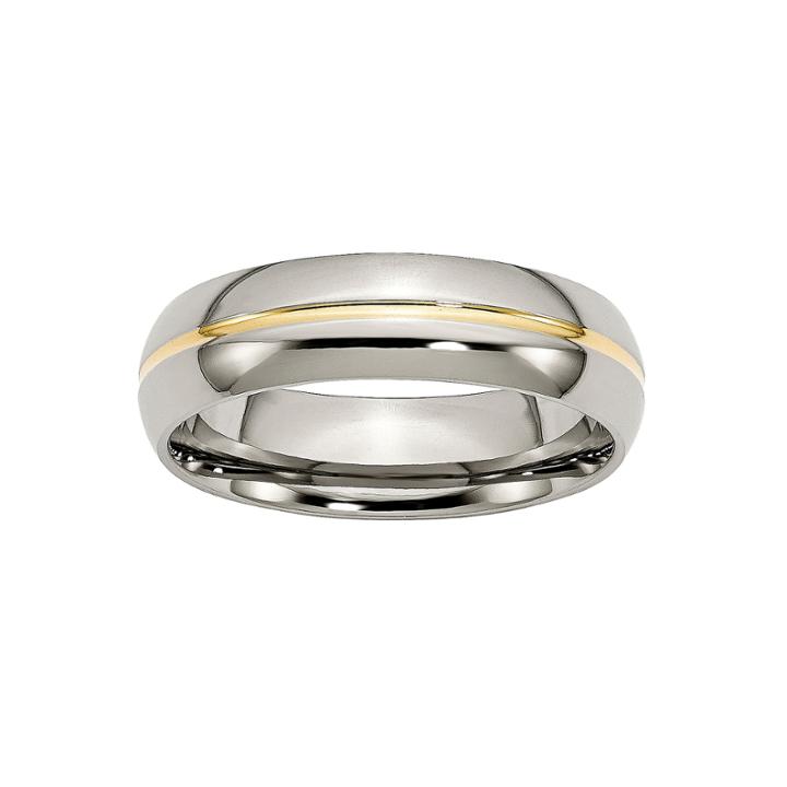 Mens 6mm Titanium & Ion-plated Wedding Band