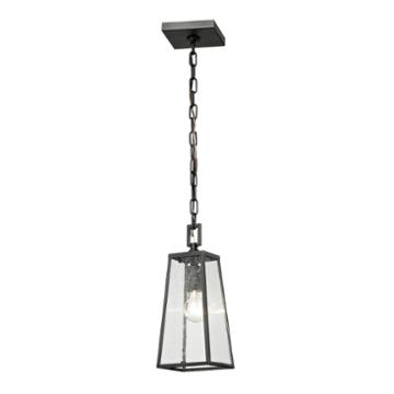 Meditterano 1-light Outdoor Pendant In Textured Matte Black