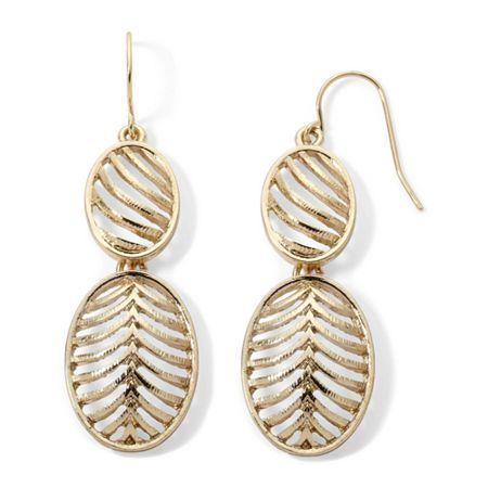 Liz Claiborne Gold-tone Double Drop Earrings