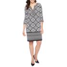 Liz Claiborne 3/4 Sleeve Print Sheath Dress