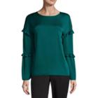 Worthington 3/4 Sleeve Scoop Neck Georgette Blouse-talls