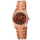 August Steiner Womens Rose Goldtone Strap Watch-as-8170rgbr