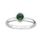 Personally Stackable 5mm Round Lab-created Emerald Ring