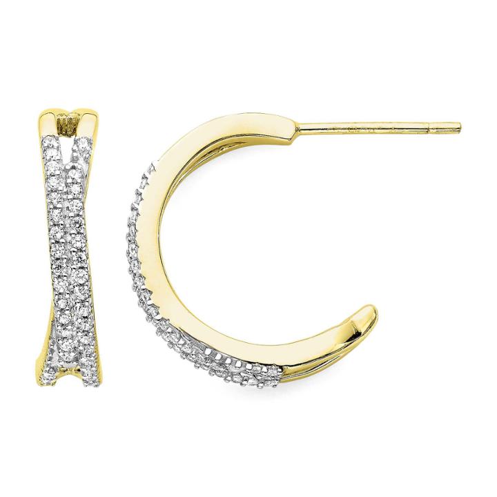 1/4 Ct. T.w. Diamond 10k White Gold 3-row X Earrings