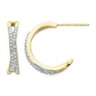 1/4 Ct. T.w. Diamond 10k White Gold 3-row X Earrings