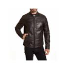 Excelled Contemporary Banded Collar Moto Jacket