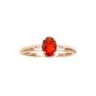 Limited Quantities Genuine Fire Opal And Diamond-accent Ring