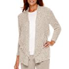 Alfred Dunner Alpine Lodge 3/4-sleeve Fringed Cardigan Sweater