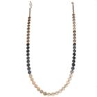 Bold Elements&trade; Tri-tone Hammered Disc Long Necklace
