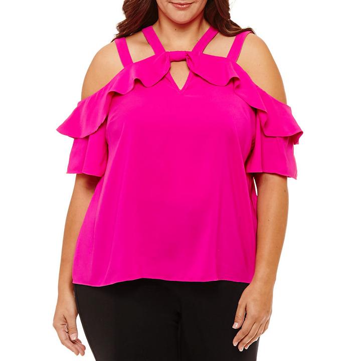 Worthington Double Strap Blouse-plus