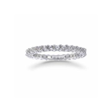 Womens White Sapphire Sterling Silver Eternity Band