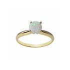 Womens Lab Created White Opal 14k Gold Solitaire Ring