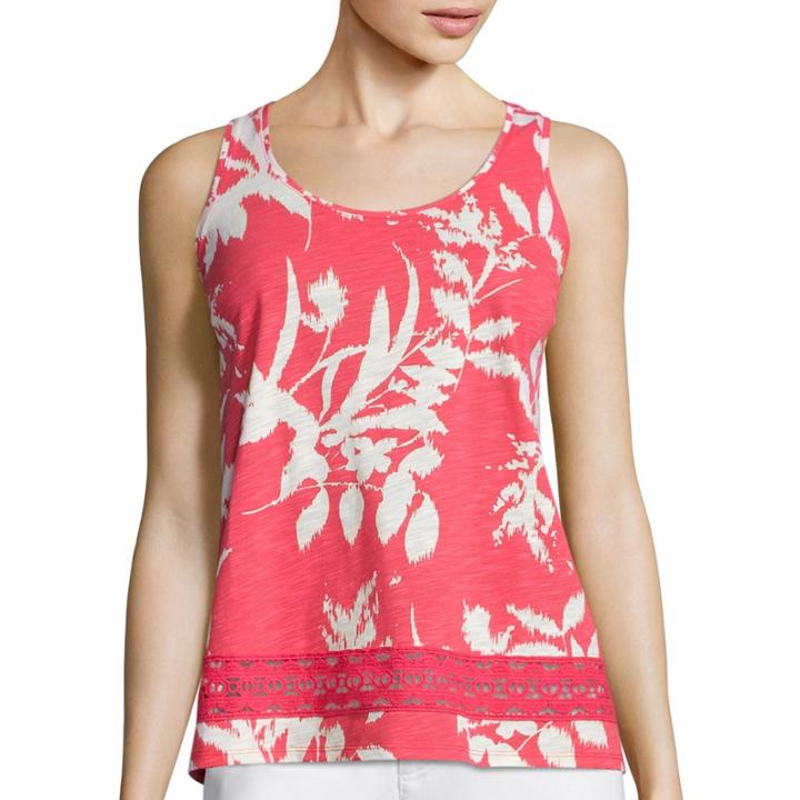 St. John's Bay Crochet Trim Tank Top - Petite