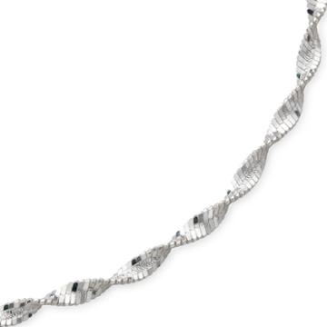 Made In Italy Sterling Silver Solid Herringbone Chain Necklace