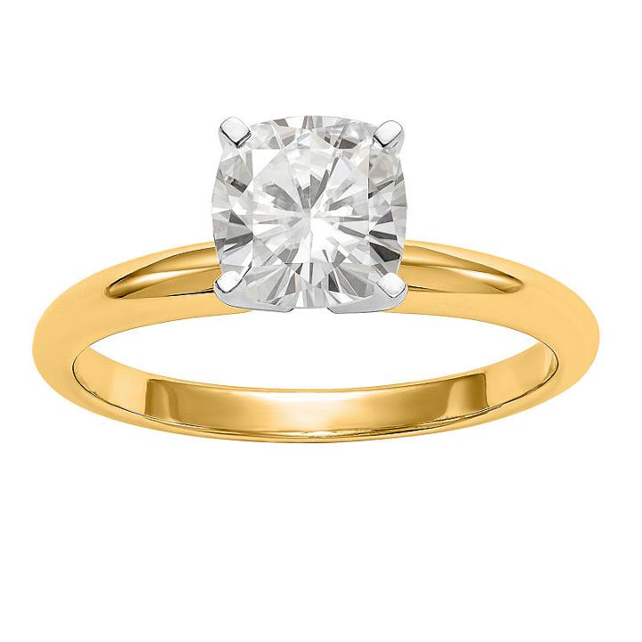 Womens 1/2 Ct. T.w. Cushion White Moissanite 14k Gold Engagement Ring