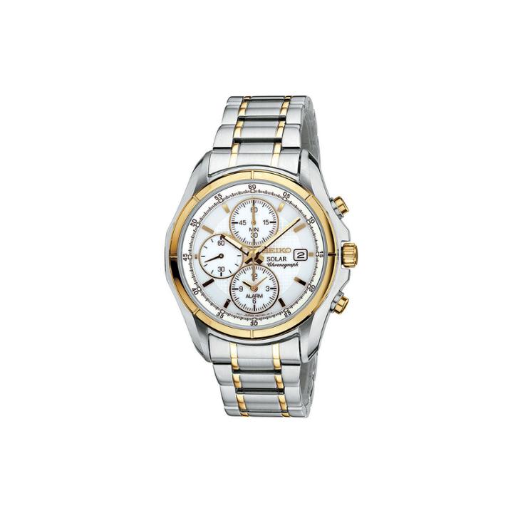 Seiko Mens Two-tone Multifunction Solar Watch Ssc002
