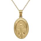 Infinite Gold&trade; 14k Yellow Gold Miraculous Medal Necklace